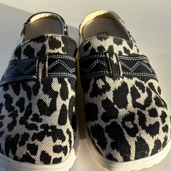 “Hey Dude” Black Cheetah-Leopard Print Slip-On “Nora Mule”Women's Shoes - Picture 3 of 8